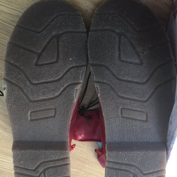 Vintage hand-crafted red+aqua leather desert boots - Picture 7 of 10